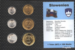 Slowenien Stgl./unzirkuliert Kursmünzen Stgl./unzirkuliert 1992-2004 10 Stotin Bis 5 Tolar - Slovénie