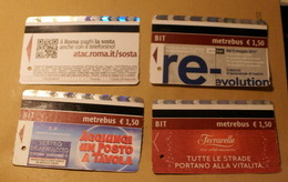 ITALY 2017, 4 ROME METRO TICKETS USED AS NEW - Europa