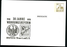 Bund PU108 D1/004a Privat-Umschlag WÄHRUNGSREFORM 1978 - Privatumschläge - Ungebraucht