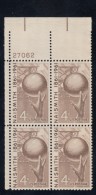 Sc#1189 4-cent Basketball James Naismith 1961 Issue Plate # Block Of 4 - Plaatnummers