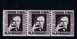 Sc#1305C $1 Eugene O'Neill Playwright 1973 Issue Coil Joint Line Pair + One (3 Coil Stamps) - Rollenmarken