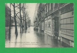 Cartes Postales 75 PARIS INONDATIONS DE 1910 Boulevard Haussmann - Alluvioni Del 1910