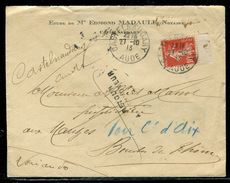 France - Enveloppe De Castelnaudary Pour Aix Et Retour En 1913 - Ref D114 - 1877-1920: Periodo Semi Moderno