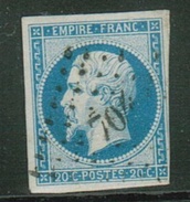 France // 1853-1860 // Yvert & Tellier Napoléon III  No.14 Oblitéré - 1853-1860 Napoleone III