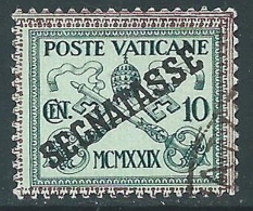 1931 VATICANO SEGNATASSE USATO 10 CENT - X3-4 - Strafport