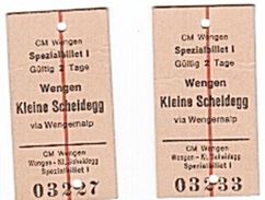 WENGEN - KLEINE SCHEIDEGG - 1980 - TICKET - TRAIN - BILLET - - Railway