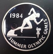 JAMAICA 10 DOLLARS 1984 SILVER PROOF " Summer Olympics Games 1984" Free Shipping Via Registered Air Mail - Jamaique