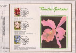 Carte Max CEF Soie 2163-65 Floralies Gantoises - 1981-1990