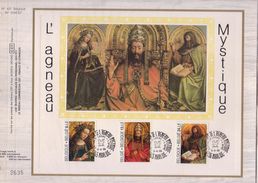 Carte Max CEF Soie 2205-07 L'agneau Mystique  - J Van Eyck - 1981-1990