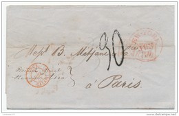 SPAIN COLONIES CUBA HABANA SHIP LETTER TO FRANCE “COLONIES / &cc ART. 13.” (1851) - Kuba (1874-1898)