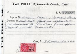 1964 - Reçu De Paiement - Timbre Fiscal "Médaillon De Daucy" N° 332 (0,75 NF) - Altri & Non Classificati