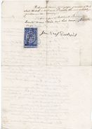 1876 - Acte Notarié - Tp Fiscal "Quittance Reçus Et Décharges" N°1 De Oudiné (10ct) + Tp Fiscal 50c+2/10 En Sus+Tp à Sec - Andere & Zonder Classificatie