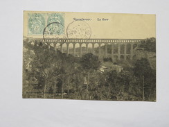 C.P.A. 13 ROQUEFAVOUR : La Gare, Timbres 1906 - Roquefavour