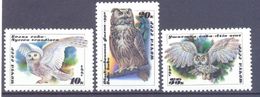 1990. USSR/Russia, Owls, 3v, Mint/** - Neufs