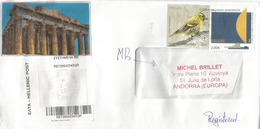 Belle Lettre Recommandée D'Athens, Timbres Hautes Faciales 3.62 €, Adressée Andorra, Avec Timbre à Date Arrivée - Storia Postale