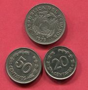 LOT 3 MONNAIES DIFFERENTES TB+ 3, - Ecuador