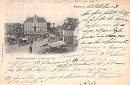 C P A 27 Eure Routot Le Marché Aux Porcs 1903 L'hôtel De Ville Carte Animée - Routot