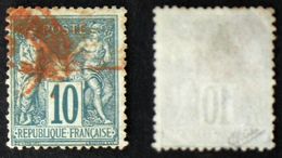 N° 76 10c Sage VERT N/U Oblit Rouge TB Cote 350€ Signé Calves - 1876-1898 Sage (Type II)