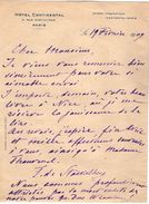 VP11.751 - Noblesse - LAS - Lettre De Mme La Contesse F. STACKELBERG à L' Hôtel Continental De PARIS - Autres & Non Classés