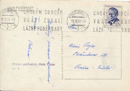 M0545 - Czechoslovakia (1959) Podebrady: Sick Hearts Will Return Health Spa Podebrady (machine Postmark) - Bäderwesen