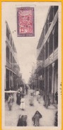 1924 - CP De Majunga Postée à Tamatave Vers Saint Nazaire - Affrt 15 C - Vue Une Rue De Suez, Egypte - Format Inhabituel - Cartas & Documentos