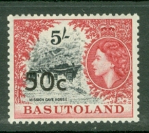 Basutoland: 1961   QE II - Pictorial - Surcharge   SG67   50c On 5/-  [Type I] MH - 1933-1964 Colonia Britannica