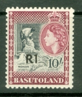 Basutoland: 1961   QE II - Pictorial - Surcharge   SG68b   1R On 10/-  [Type III] MH - 1933-1964 Colonie Britannique