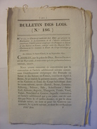 BULLETIN DES LOIS N°186 Du 29 SEPTEMBRE 1827 - CONVENTION FRANCE SUISSE CONCERNANT L'ETABLISSEMENT RECIPROQUE - Gesetze & Erlasse