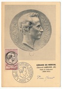 FRANCE => CARTE MAXIMUM => 12F Gérard De Nerval - Oblit Salon D'Automne 1955 - Signature Du Graveur Pierre Munier - 1950-1959