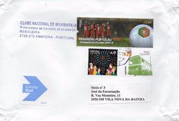 TIMBRES - STAMPS - PORTUGAL - 2016 - FÉLICITATIONS PORTUGAL - CHAMPION D' EUROPE DE FOOTEBALL -LETTRE POST BLEU - Briefe U. Dokumente