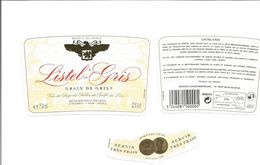 Etiquette De VIN Du Golfe Du Lion " LISTEL Grain De Gris " - Rosés