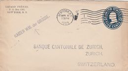 Etats Unis Entier Postal Pour La Suisse 1908 - 1901-20