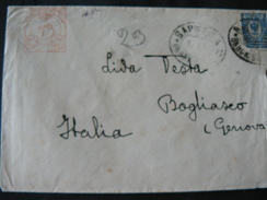 1900..ANCIENT  LETTER + POSTAGESTAMP + RED STAMP  OF HIGH VALUE..///..LETTERA DA RUSSIA + FRANCOBOLLO +TIMBRO ROSSO - Macchine Per Obliterare (EMA)