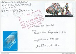 TIMBRES - STAMPS - MARCOPHILIE - LETTRE POST BLEU AVEC CODE À BARRES - PORTUGAL - 2004 - MODE PORTUGAISE - Storia Postale