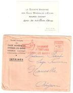 4275 EVIAN Eaux Minérales Lettre Entête Oblitérée EMA Avec Carte De Vœux Année 1952 Imprimé - Lebensmittel