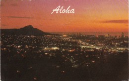 Hawaii Sunset Over Waikiki And Honolulu 1973 - Oahu