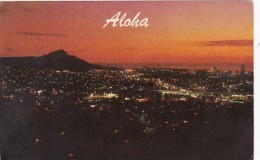 Hawaii Sunset Over Waikiki And Honolulu 1970 - Oahu