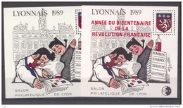 France  -  Blocs CNEP  -  1989  :  Yv  10-11  **   Lyonnais , Bicentenaire De La Révolution - CNEP