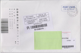 Vatican City Registered Letters Port Payé - Barcode - QR Code - Circulated - Cartas & Documentos