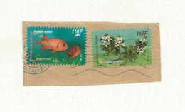 NOUVELLE CALEDONIE  2  VALEURS OBLITEREES  SUR FRAGMENT  THEME NATURE - Used Stamps