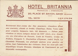 Carte Hôtel BRITANNIA à Gent Gand 2 Faces  - Francais Flamand - Sport & Turismo