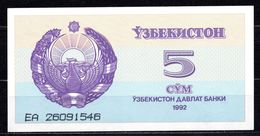 1992 UZBEKISTAN 5 SUM - Ouzbékistan