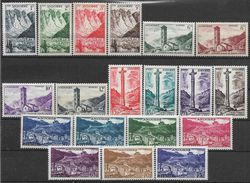 1955-58 ANDORRE Français 138-53* Paysages, Charnière - Unused Stamps