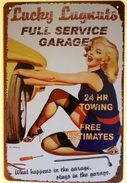 PIN-UP CAR REPAIR - TIN SIGNS - Plaque Métallique Publicitaire Décorative - Tin Signs (vanaf 1961)