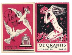 Carte Parfumée - J. GIRAUD Fils - Odorantis, Rencontre - Lot De 2 Cartes - TBE - Anciennes (jusque 1960)