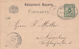 Allemagne Bavière Entier Postal Illustré 1896 - Andere & Zonder Classificatie