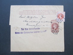 GB Streifband Half Penny Mit Zusatzfrankatur Stempel NP. The New Jagersfontein  Mining And Exploration Company Limited - Cartas & Documentos