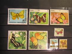 Schmetterlinge Mix Set Stamps Of Papillons Mariposas Farfalle Vlinders Small Selection Of Fine Used 130 - Butterflies