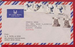 PAR AVION LETTER  COVER INDIA INDE SENT AUSTRIA - Airmail