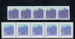 Sc#2903 & 2904A Coil Strips Of 5 MNH (5c) Nonprofit Org. Mountain Theme 1996 Regular Issues - Coils & Coil Singles